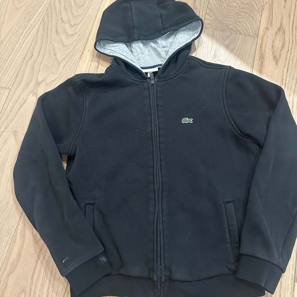 Lacoste Kids Black Zip-Up Hoodie